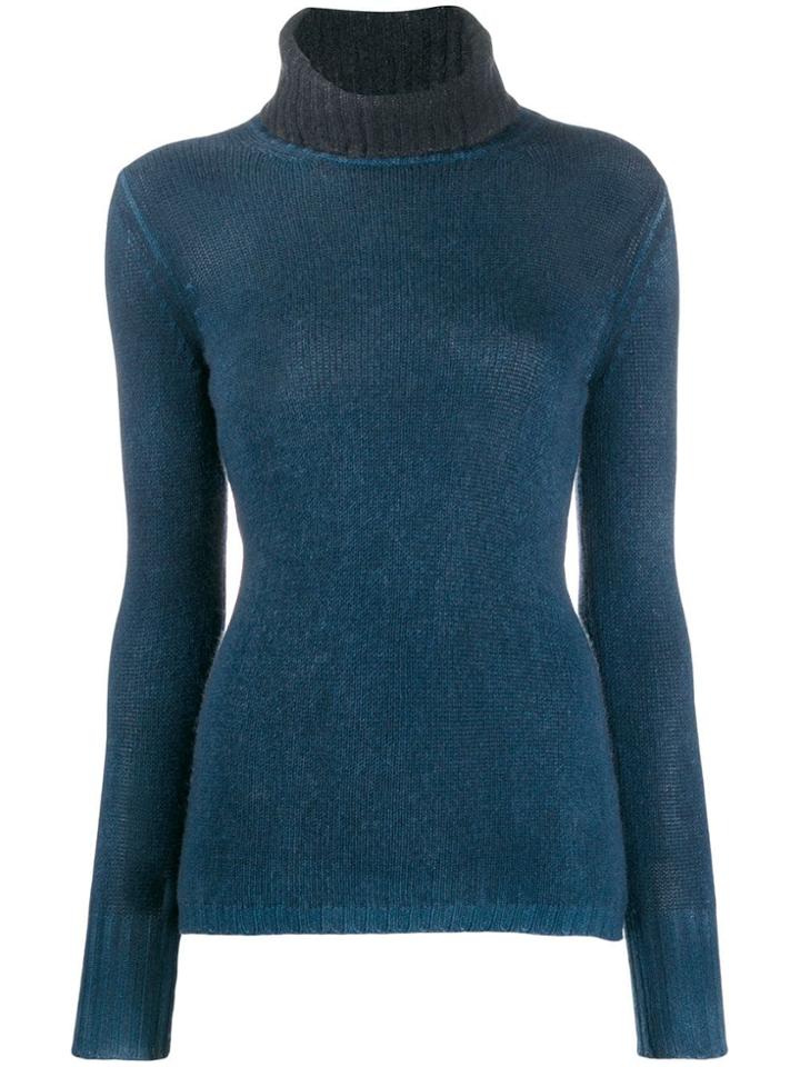 Avant Toi Turtleneck Cashmere Jumper - Blue
