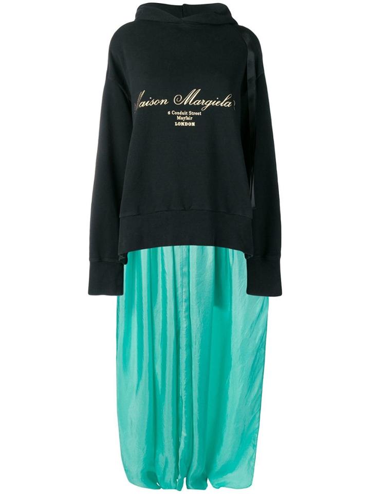 Mm6 Maison Margiela Sweatshirt-panelled Dress - Black