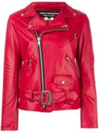 Junya Watanabe Comme Des Garçons Belted Biker Jacket, Women's, Size: Small, Red, Calf Leather/cupro