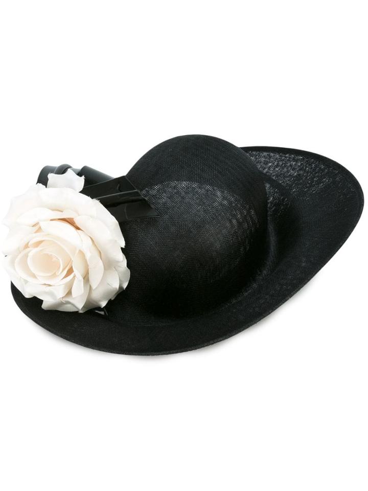 Philip Treacy Floral Hat - Black