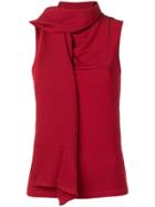 Max Mara Sleeveless Top With Scarf - Red
