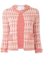 Giada Benincasa - Patterned Open Front Jacket - Women - Cotton/polyester/spandex/elastane/viscose - M, Yellow/orange, Cotton/polyester/spandex/elastane/viscose