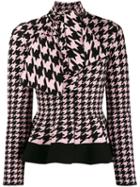 Alexander Mcqueen Houndstooth Patterned Knitted Cardigan - Pink