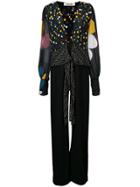 Dvf Diane Von Furstenberg Eclipse Dot Pattern Jumpsuit - Black
