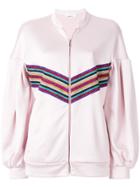 Circus Hotel Rainbow Stripe Oversized Sports Jacket - Pink & Purple