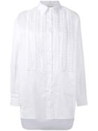 Alberta Ferretti Scallop Bib Shirt, Women's, Size: 40, White, Cotton