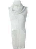 Junya Watanabe Comme Des Garçons Cowl Neck Knit Top, Women's, Size: S, White, Cotton/nylon