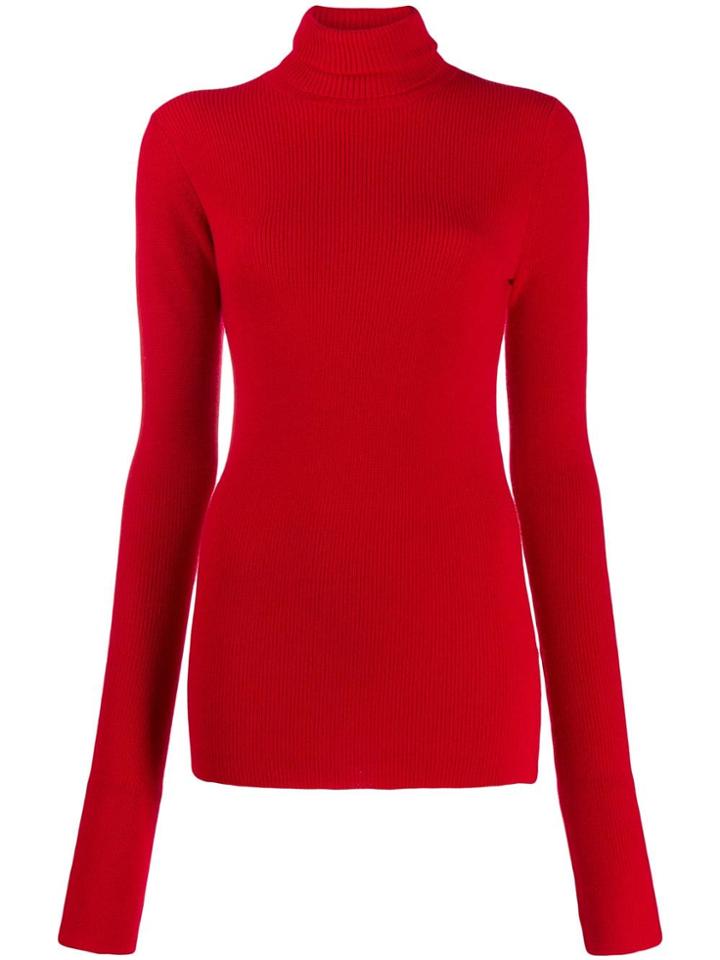 Barbara Bui Turtleneck Ribbed Jumper - Red