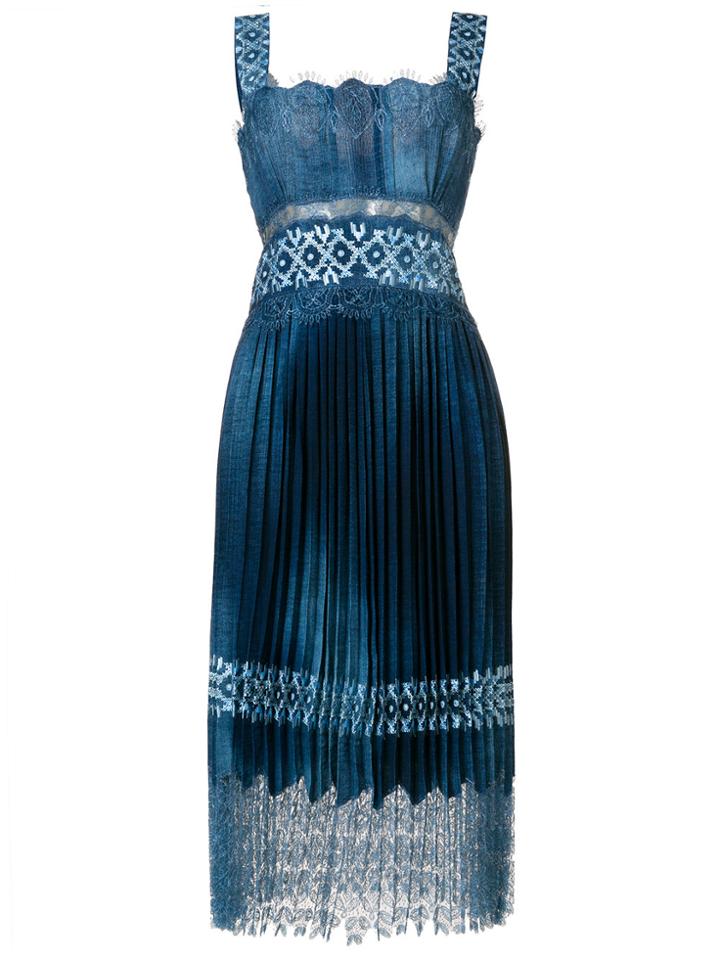 Ermanno Scervino Pleated Dress - Blue
