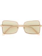 Karen Walker Wisdom Square-frame Sunglasses - Gold
