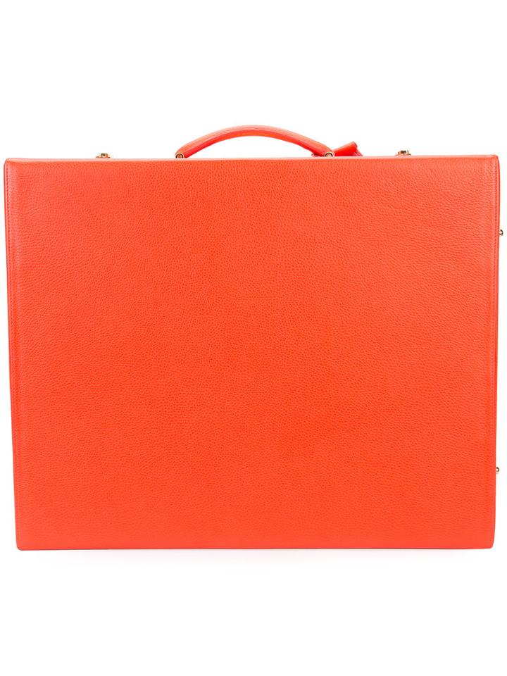 Mark Cross Square Suitcase, Women's, Red, Leather
