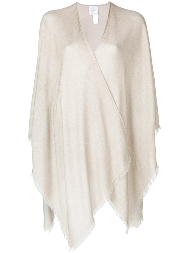Agnona Frayed Edge Knitted Shawl - Nude & Neutrals