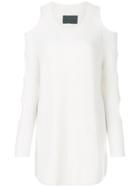 Zoe Jordan Sleeve Slit Jumper - White