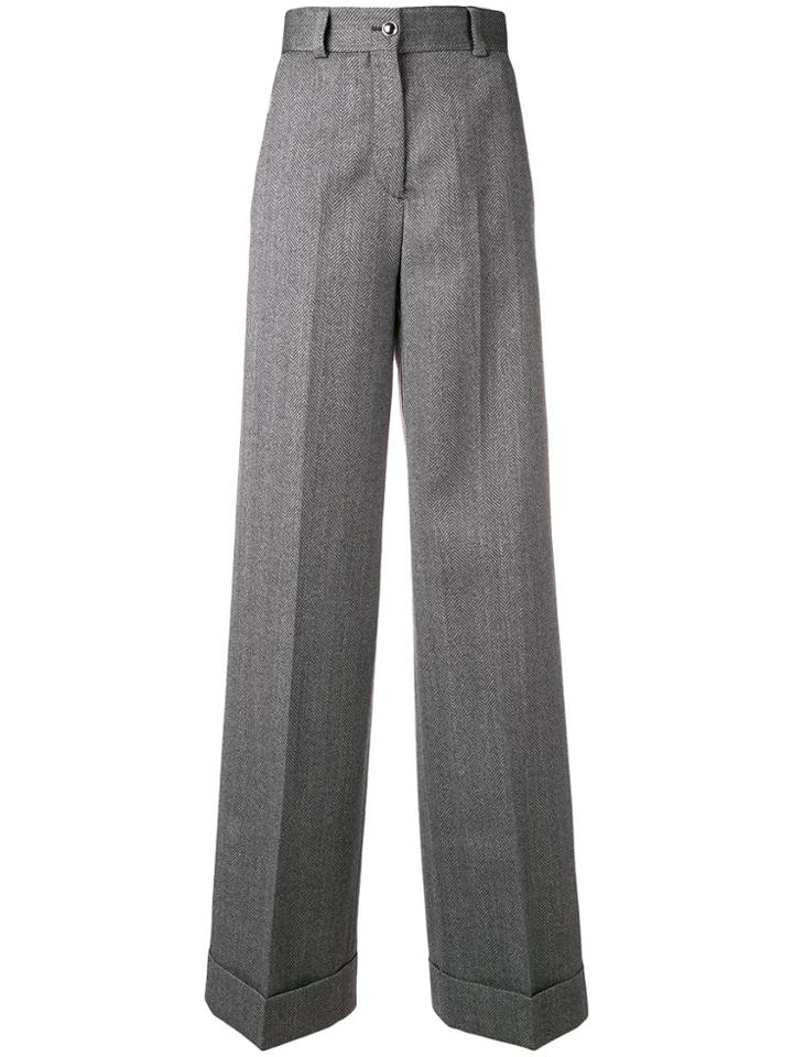 Pt01 Wide Leg Tailored Trousers - Grey