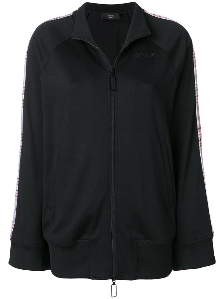 Versus Checked Stripe Jacket - Black