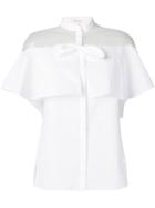 Delpozo Sheer Panel Ruffle Shirt - White