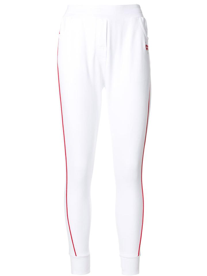Zoe Karssen - Hearts Track Pants - Women - Cotton/polyester - S, White, Cotton/polyester