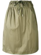 Aalto - Drawstring Straight Skirt - Women - Silk/polyethylene/acetate - 36, Green, Silk/polyethylene/acetate