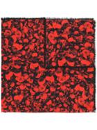 Givenchy Rose Print Scarf - Red