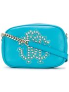 Roberto Cavalli Studded Logo Shoulder Bag - Blue