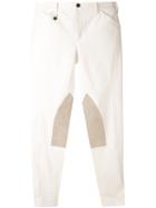 Ralph Lauren - Knee Patches Skinny Trousers - Women - Cotton/spandex/elastane - 4, Nude/neutrals, Cotton/spandex/elastane