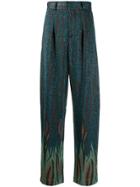 Circus Hotel High-waisted Printed Trousers - Blue
