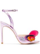 Sophia Webster Pink Soleil 100 Glitter Cutout Ruffle Leather Sandals -