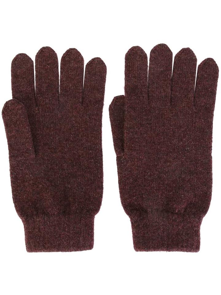 N.peal Cashmere Ribbed Gloves, Adult Unisex, Pink/purple, Cashmere