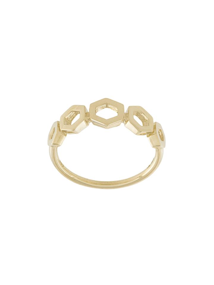 Astley Clarke Plain Honeycomb Ring - Yellow & Orange