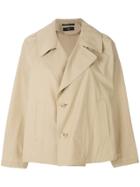 Y's Side Pocket Peacoat - Nude & Neutrals
