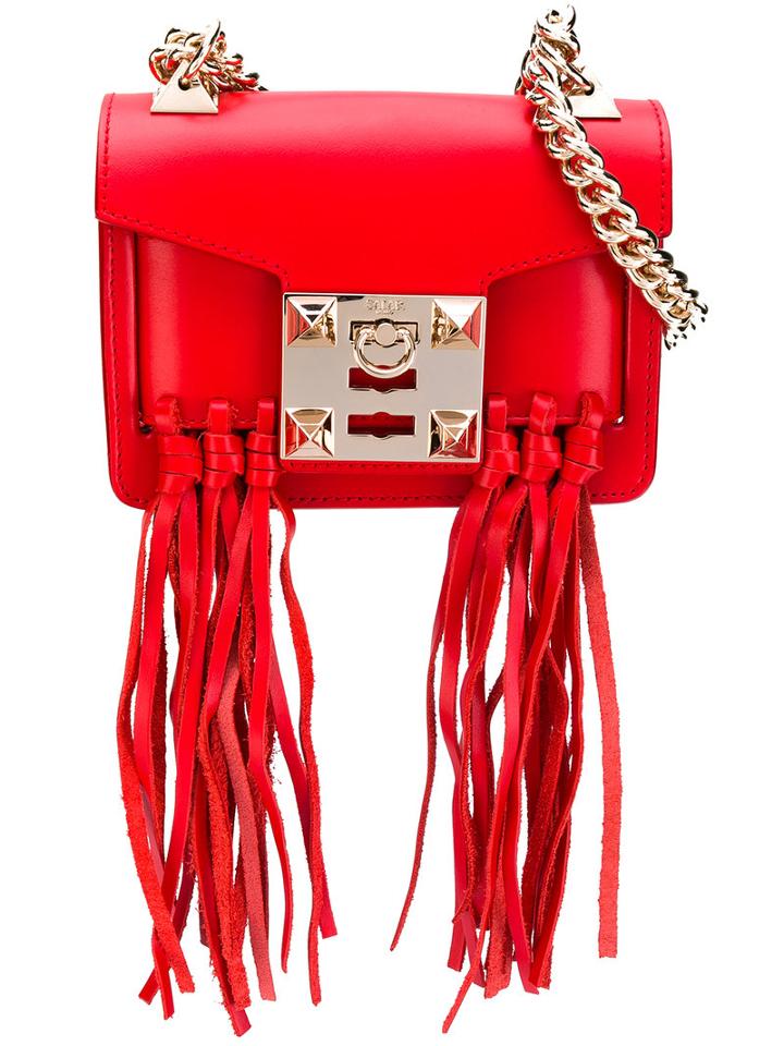 Salar - Fringed Shoulder Bag - Women - Leather/suede - One Size, Red, Leather/suede