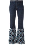 Jean Paul Gaultier Vintage Frayed Bottom Flare Jeans, Women's, Size: 40, Blue