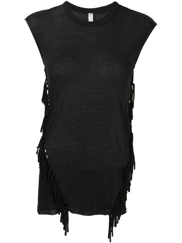 Damir Doma Fringed Tank Top, Women's, Size: Medium, Black, Viscose/silk/linen/flax