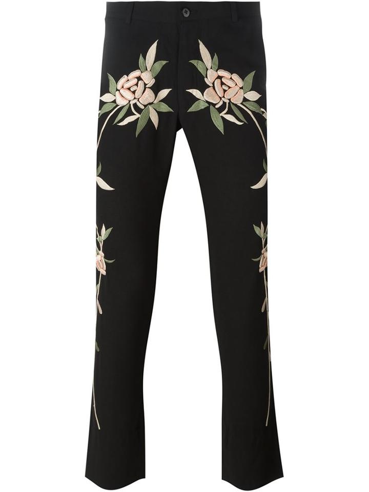 Christian Pellizzari Floral Embroidered Trousers