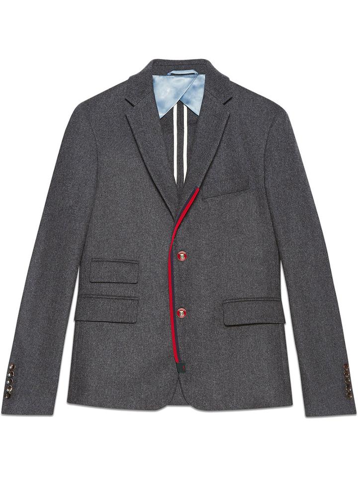Gucci - Cambridge Flannel Jacket - Men - Nylon/spandex/elastane/wool - 50, Grey, Nylon/spandex/elastane/wool