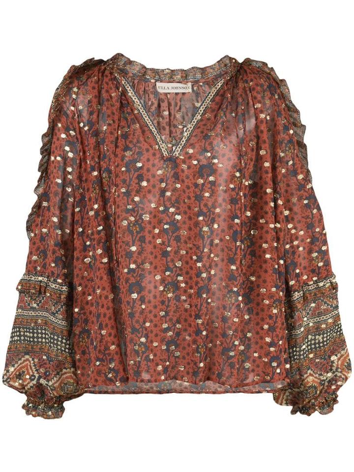 Ulla Johnson Calista Floral Print Blouse - Red