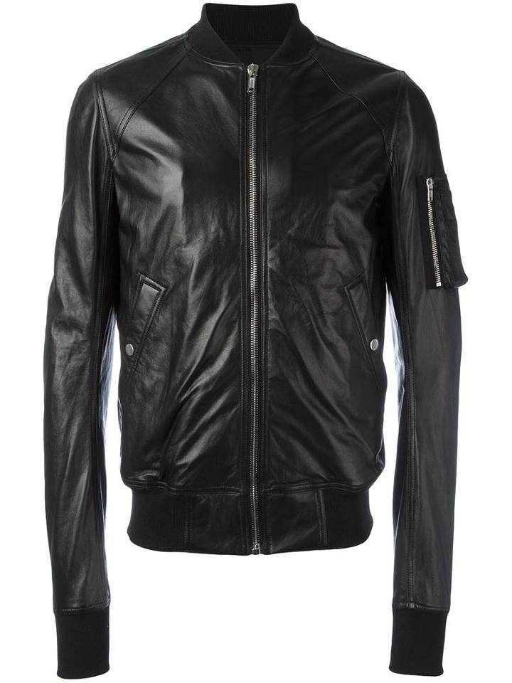 Rick Owens Raglan Bomber Jacket, Men's, Size: 54, Cupro/viscose/sheep Skin/shearling/virgin Wool