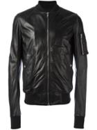 Rick Owens Raglan Bomber Jacket, Men's, Size: 54, Cupro/viscose/sheep Skin/shearling/virgin Wool