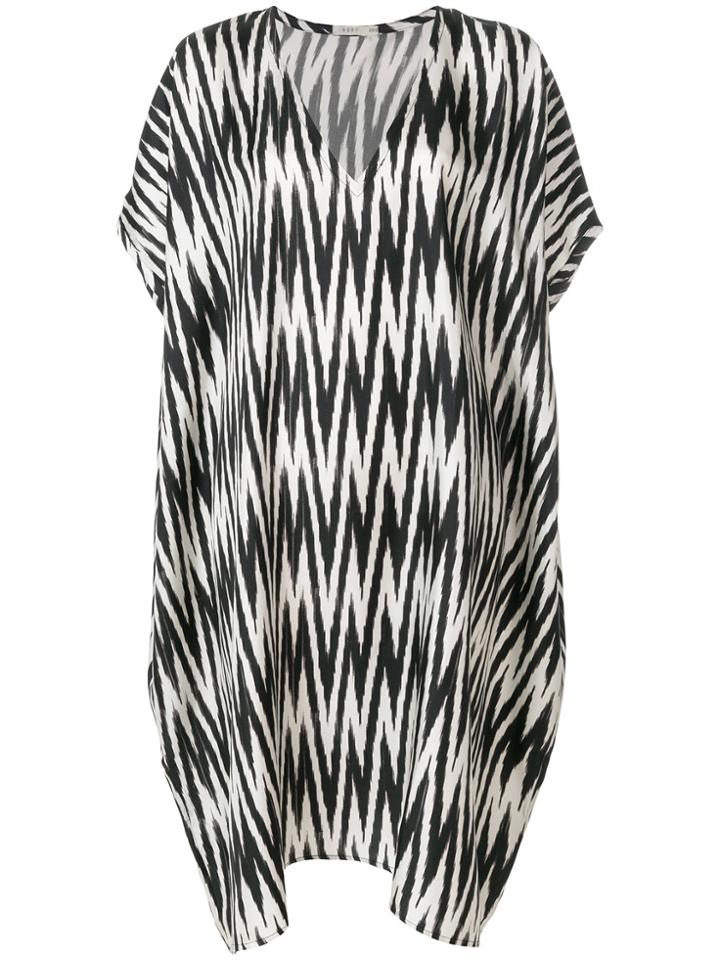 6397 Ikat Kaftan Dress - Black
