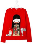 Little Marc Jacobs Teen Cartoon Print T-shirt - Red