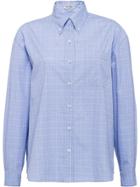 Miu Miu Prince Of Wales Check Fil-à-fil Cotton Shirt - Blue