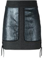 Diesel Black Gold Metallic Patch Skirt, Women's, Size: 38, Grey, Acrylic/nylon/polyester/virgin Wool