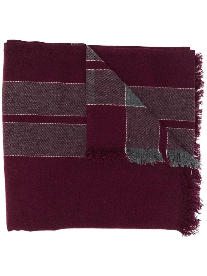 Brunello Cucinelli Large Stripe Scarf - Red