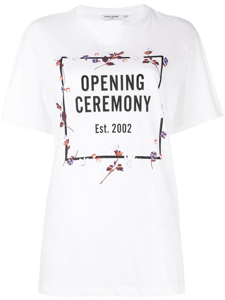 Opening Ceremony Logo Patch Floral T-shirt - White