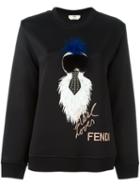 Fendi 'karlito' Sweatshirt, Women's, Size: 40, Black, Viscose/polyester/polyamide/lamb Skin