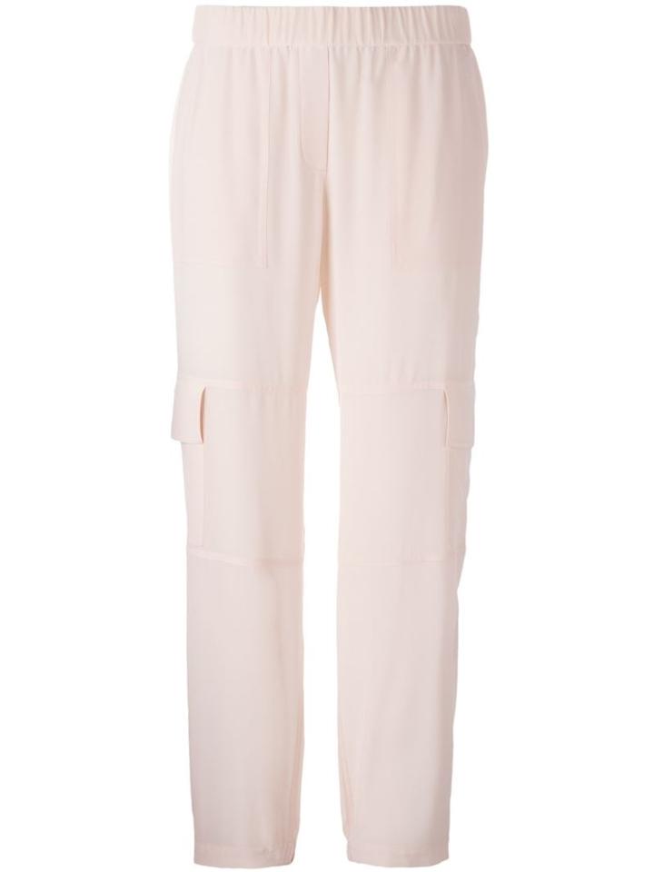 Theory Flap Pocket Straight Trousers, Women's, Size: Small, Pink/purple, Silk