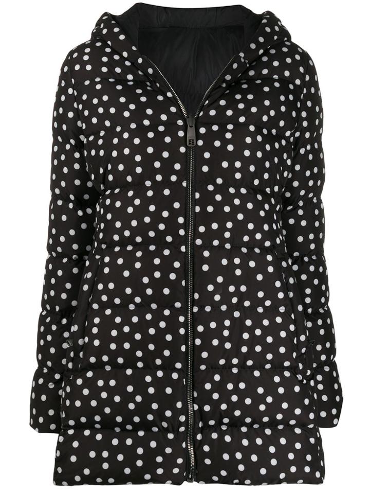 Dolce & Gabbana Polka Dot Print Padded Coat - Black