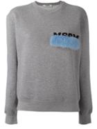Msgm Logo Patch Sweatshirt, Women's, Size: Large, Grey, Cotton/viscose