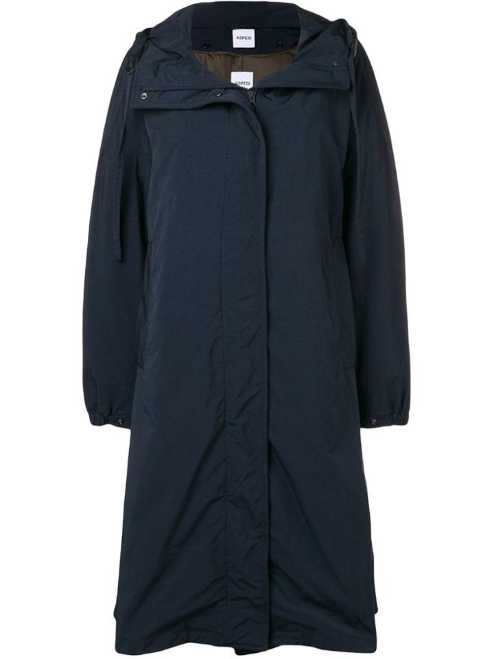 Aspesi Concealed Front Coat - Blue
