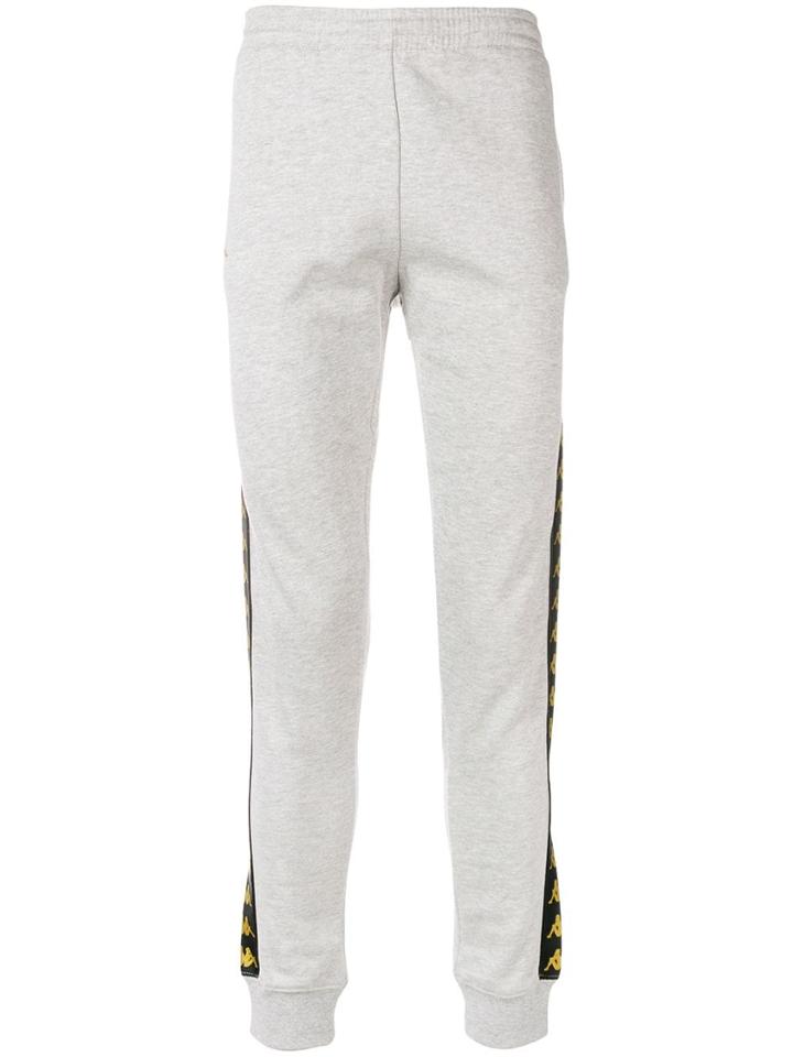 Kappa Logo Band Print Track Pants - Grey